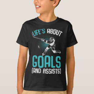 Livets Om Mål Hockeyspelare Ishockey Ungdom  T Shirt
