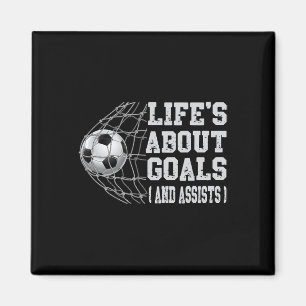 Livets Om Mål Och Ists Roligt Fotbollsspelare Säge Magnet