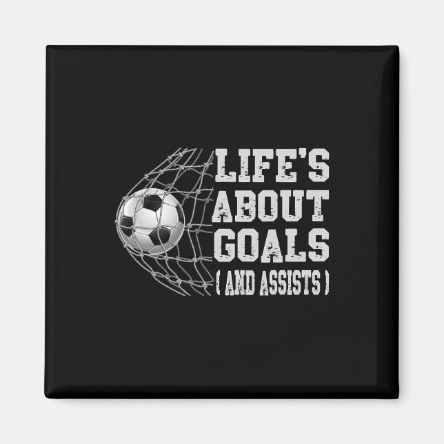 Livets Om Mål Och Ists Roligt Fotbollsspelare Säge Magnet (Framsidan)