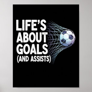 Livets Om Mål Och Ists Roligt Fotbollsspelare Säge Poster