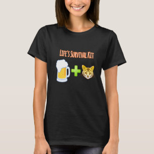 Livets överlevnadssats Beer Plus Cats T Shirt