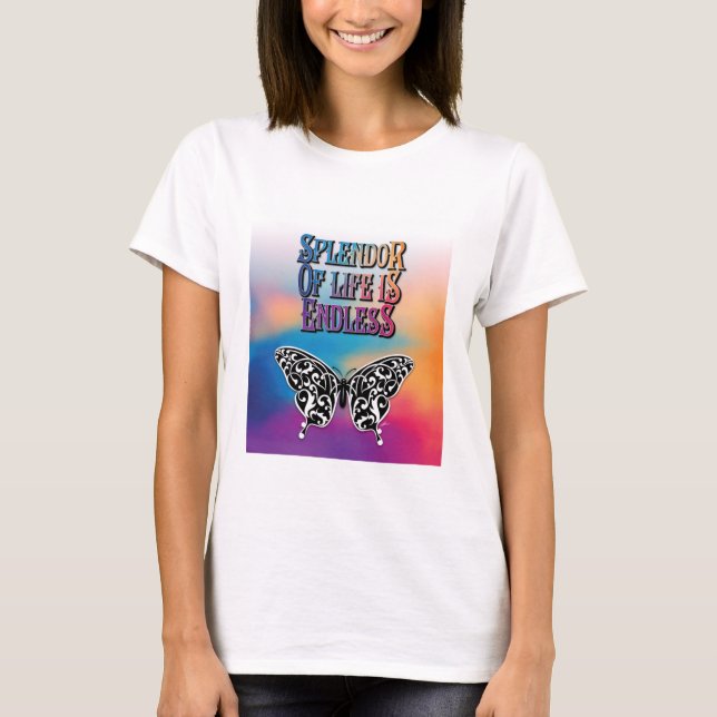 Livets prakt med fjäril t shirt (Framsida)