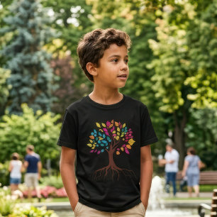 Livets pulserande träd: Rötter och färggranna blad T Shirt