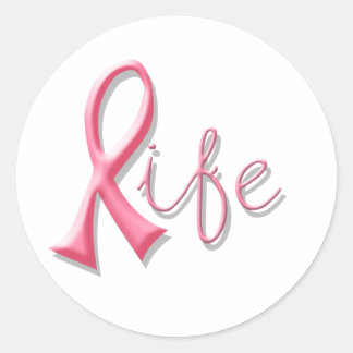 Livets Rosa Ribbon Runt Klistermärke