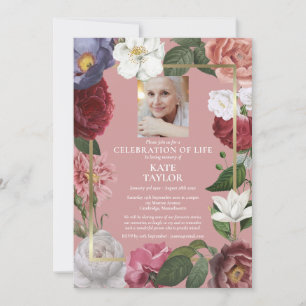 Livets rosor Blommor Begravning Foto Inbjudningar