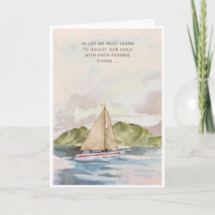 Livets Storms Sailboat Sympathy Card Kort