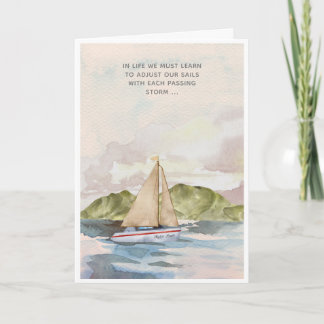 Livets Storms Sailboat Sympathy Card Kort