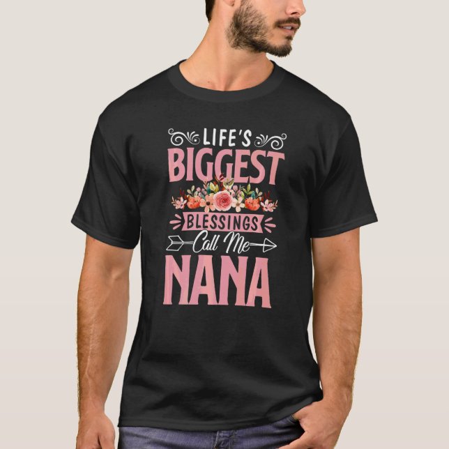 Livets största välsignelse kallar mig Nana Grandma T Shirt (Framsida)