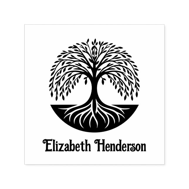 Livets träd #3 med Namn som tillval Självfärgande Stämpel (Design)