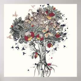Livets träd Abstrakt Art Poster
