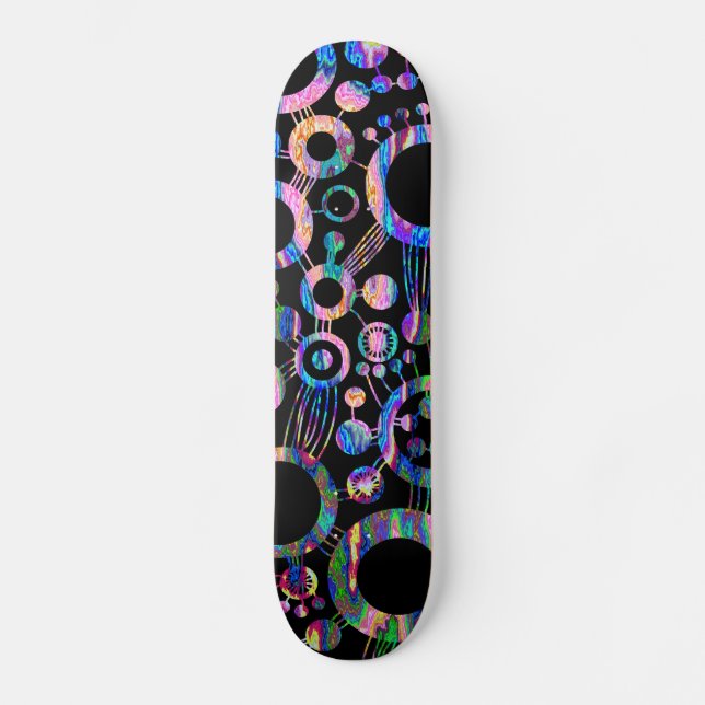 Livets träd Abstrakt - Färg Tex 03 Skateboard Bräda 19,5 Cm (Framsida)
