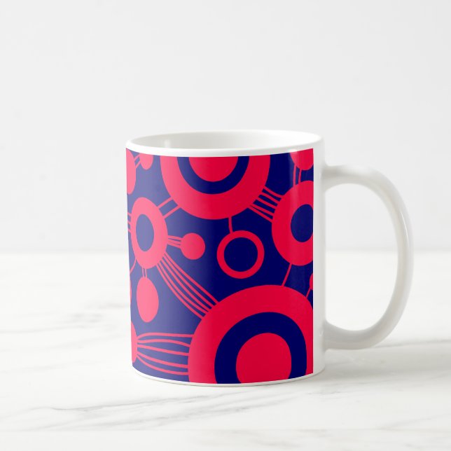 Livets träd Abstrakt - Röd och blå Kaffemugg (Höger)