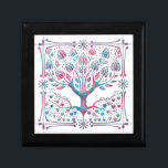 Livets träd Andlig Minnesask<br><div class="desc">Vackert livets träd-design i blå och rosa blandad färger.</div>