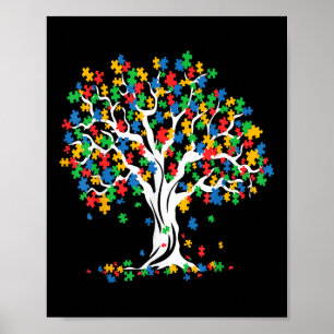 Livets träd Autism Awareness Month Funny Asd Supp Poster