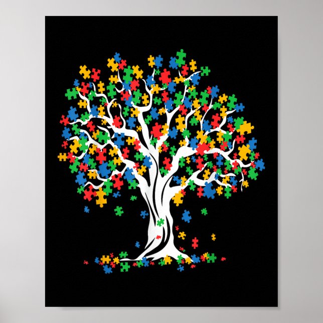 Livets träd Autism Awareness Month Funny Asd Supp Poster (Framsidan)