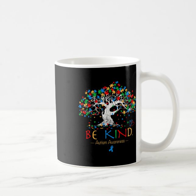 Livets träd Autism Awareness Month Puzzle Asd Sup Kaffemugg (Höger)