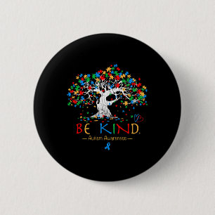 Livets träd Autism Awareness Month Puzzle Asd Sup Knapp