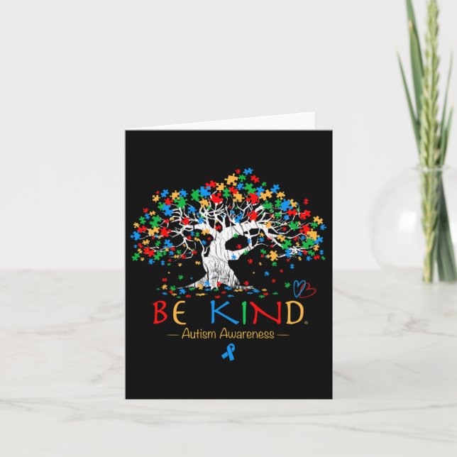 Livets träd Autism Awareness Month Puzzle Asd Sup Kort (Framsida)