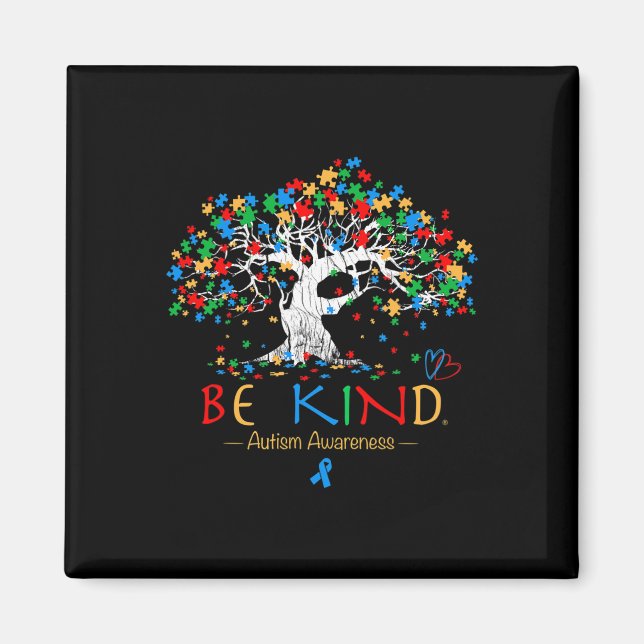 Livets träd Autism Awareness Month Puzzle Asd Sup Magnet (Framsidan)