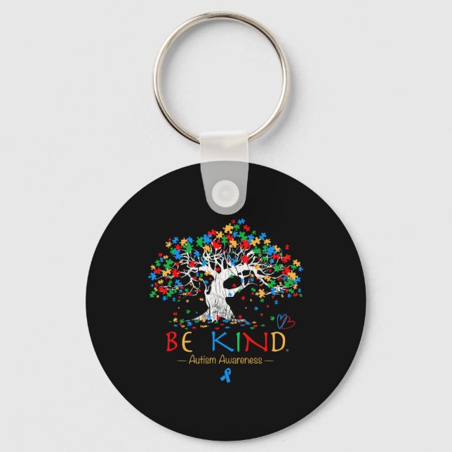 Livets träd Autism Awareness Month Puzzle Asd Sup Nyckelring (Framsida)