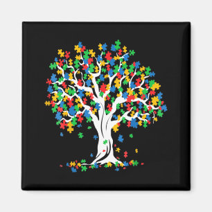 Livets träd Autism Awareness Month Roligt ASD Supp Magnet