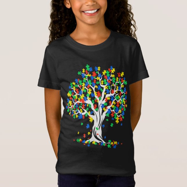 Livets träd Autism Awareness Month Tee Funny ASD (Framsida)