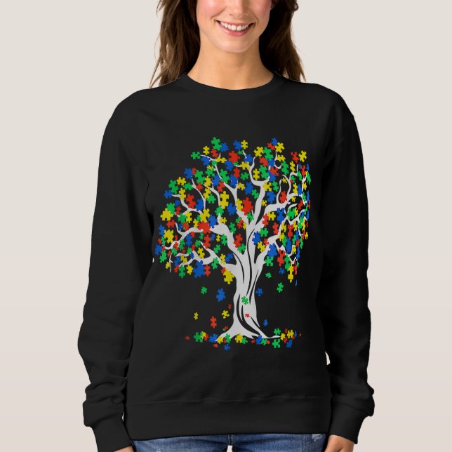 Livets träd Autism Awareness Month Tee Funny ASD (Framsida)