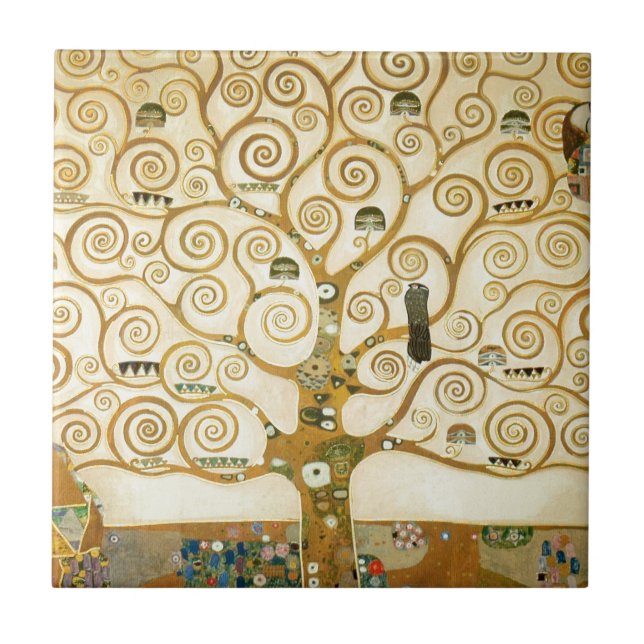 Livets träd av Gustav Klimt Kakelplatta (Framsidan)