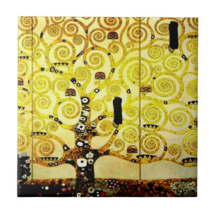 Livets träd av Gustav Klimt Kakelplatta