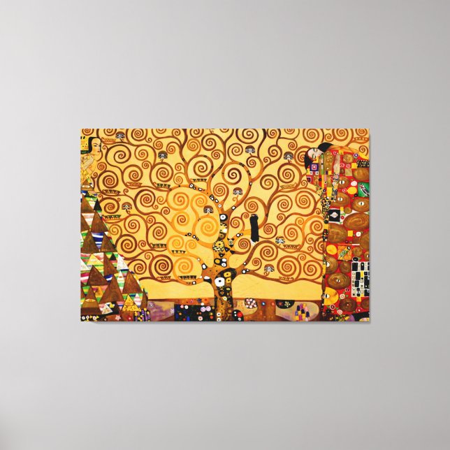 Livets träd av Gustav Klimt Large Fine Art Art Canvastryck (Framsida)