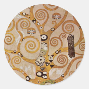 Livets träd av Gustav Klimt, Stilisert Art Nouveau Runt Klistermärke