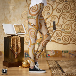 Livets Träd av Gustav Klimt, Stilisert Jugendstil Leggings