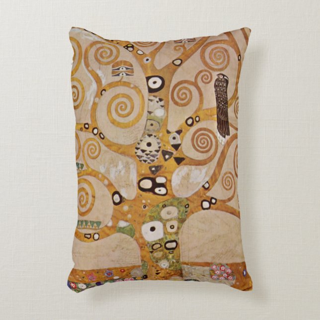 Livets Träd av Gustav Klimt, Stilisert Jugendstil Prydnadskudde (Framsidan(Vertikal))