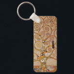 Livets träd av Gustav Klimt, Stylized Art nouveau Nyckelring<br><div class="desc">Livets träd (1905-1911) av Gustav Klimt. Livets träd är en vintage-Art nouveau-målning där kunskapens träd ifrågasätter den svarta fågel som ber, dödssymbolen. Den normala livscykeln enligt Freud och Klimt. Stoclet Frieze är en serie symbolpaneler och Gustav Klimts sista underbara verk. De var målade i matsalen i Palais Stoclet i Bryssel...</div>