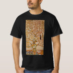Livets träd av Gustav Klimt, Stylized Art nouveau Tee Shirt<br><div class="desc">Livets träd (1905-1911) av Gustav Klimt. Livets träd är en vintage-Art nouveau-målning där kunskapens träd ifrågasätter den svarta fågel som ber, dödssymbolen. Den normala livscykeln enligt Freud och Klimt. Stoclet Frieze är en serie symbolpaneler och Gustav Klimts sista underbara verk. De var målade i matsalen i Palais Stoclet i Bryssel...</div>