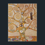 Livets träd av Gustav Klimt, Stylized Art nouveau Vykort<br><div class="desc">Livets träd (1905-1911) av Gustav Klimt. Livets träd är en vintage-Art nouveau-målning där kunskapens träd ifrågasätter den svarta fågel som ber, dödssymbolen. Den normala livscykeln enligt Freud och Klimt. Stoclet Frieze är en serie symbolpaneler och Gustav Klimts sista underbara verk. De var målade i matsalen i Palais Stoclet i Bryssel...</div>