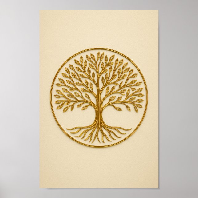 Livets träd Bronze & Ivory Poster (Framsidan)