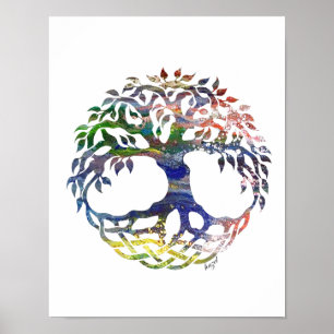 Livets träd Celtic, andlig, kanvastryck, Poster