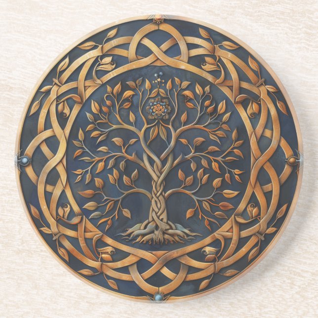 Livets träd Celtic Sandstone Underlägg (Framsidan)