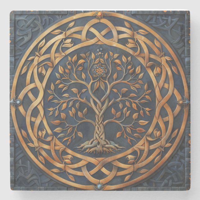Livets träd Celtic Stone Underlägg (Framsidan)