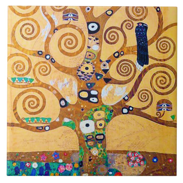 Livets träd (detalj), Klimt Kakelplatta (Framsidan)