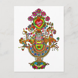 livets träd Dia de Muertos Postcard Vykort
