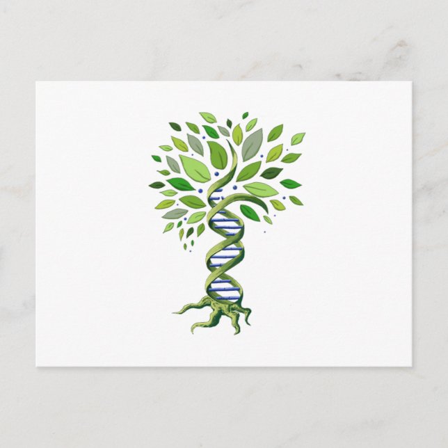 Livets träd DNA Genetics Biology Environment Meddelande Vykort (Framsida)