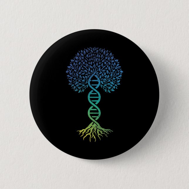 Livets träd Dna Science Genetics Earth Day Geneal Knapp (Framsida)