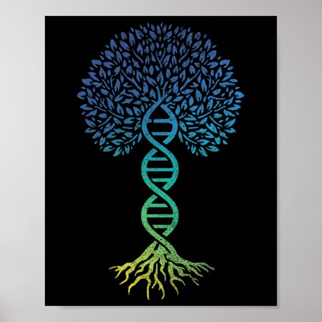 Livets träd Dna Science Genetics Earth Day Geneal Poster (Framsidan)
