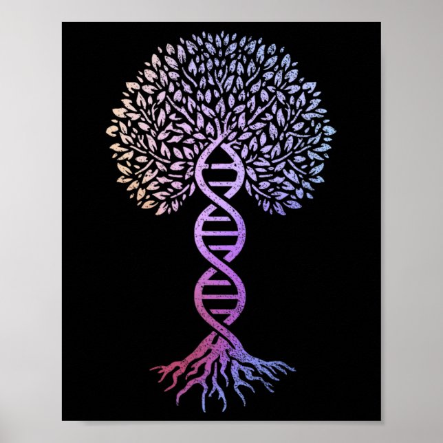 Livets träd Dna Science Genetics Earth Day Geneal Poster (Framsidan)