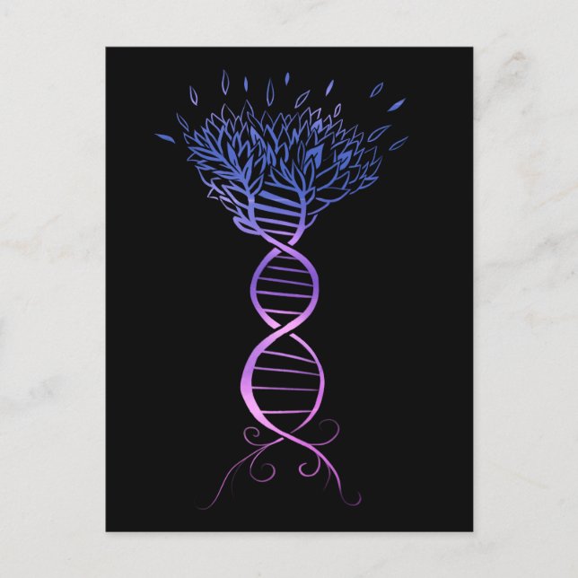 Livets träd DNA Strand Genealogy Träd Helg Vykort (Framsida)