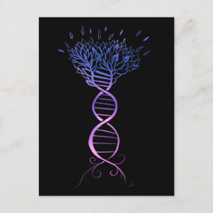 Livets träd DNA Strand Genealogy Träd Vykort