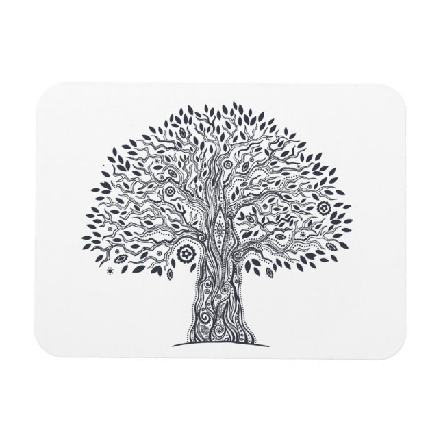 Livets träd Doodle Magnet (Horisontell)