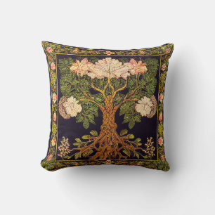 Livets träd efter kedoki blommigt tapestry embroid kudde